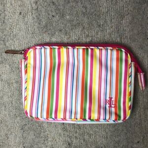 Lauren Ralph Lauren colorful striped makeup bag